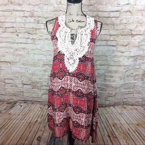 Chelsea & Violet Lace Trim Shift Dress XS